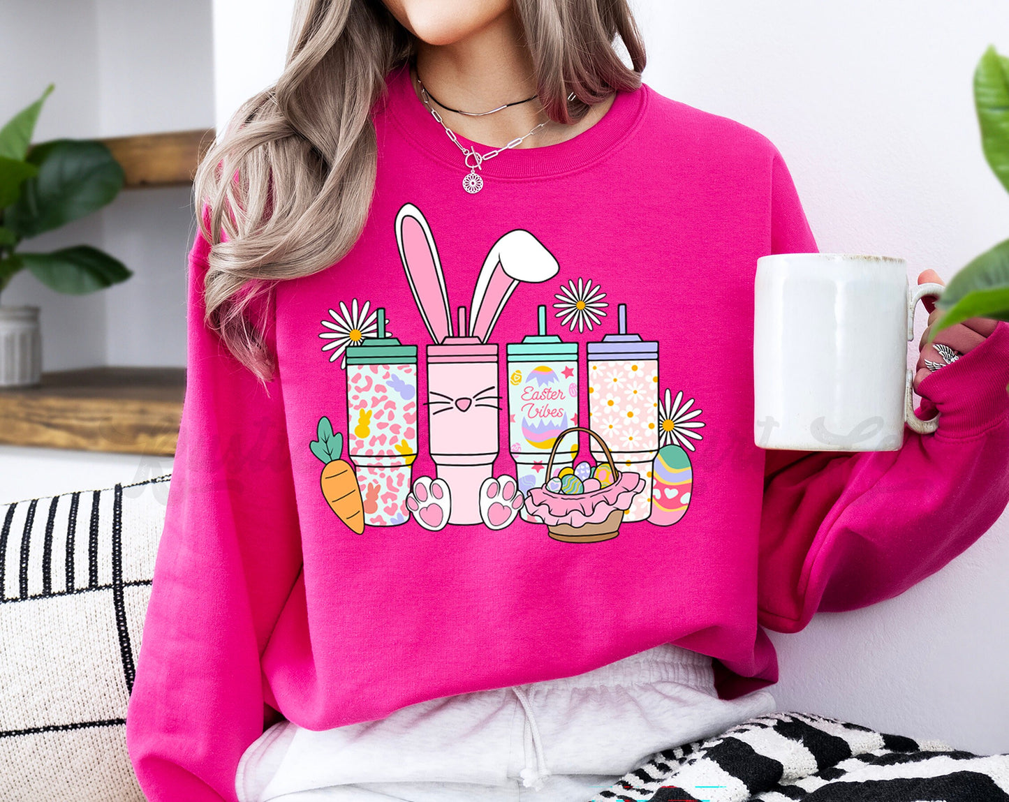 Easter Sweatshirt Women, Easter Mug Shirt, Easter Crewneck, Bunny Sweatshirt, Jesus Sweatshirt, Teacher Easter Shirt 158