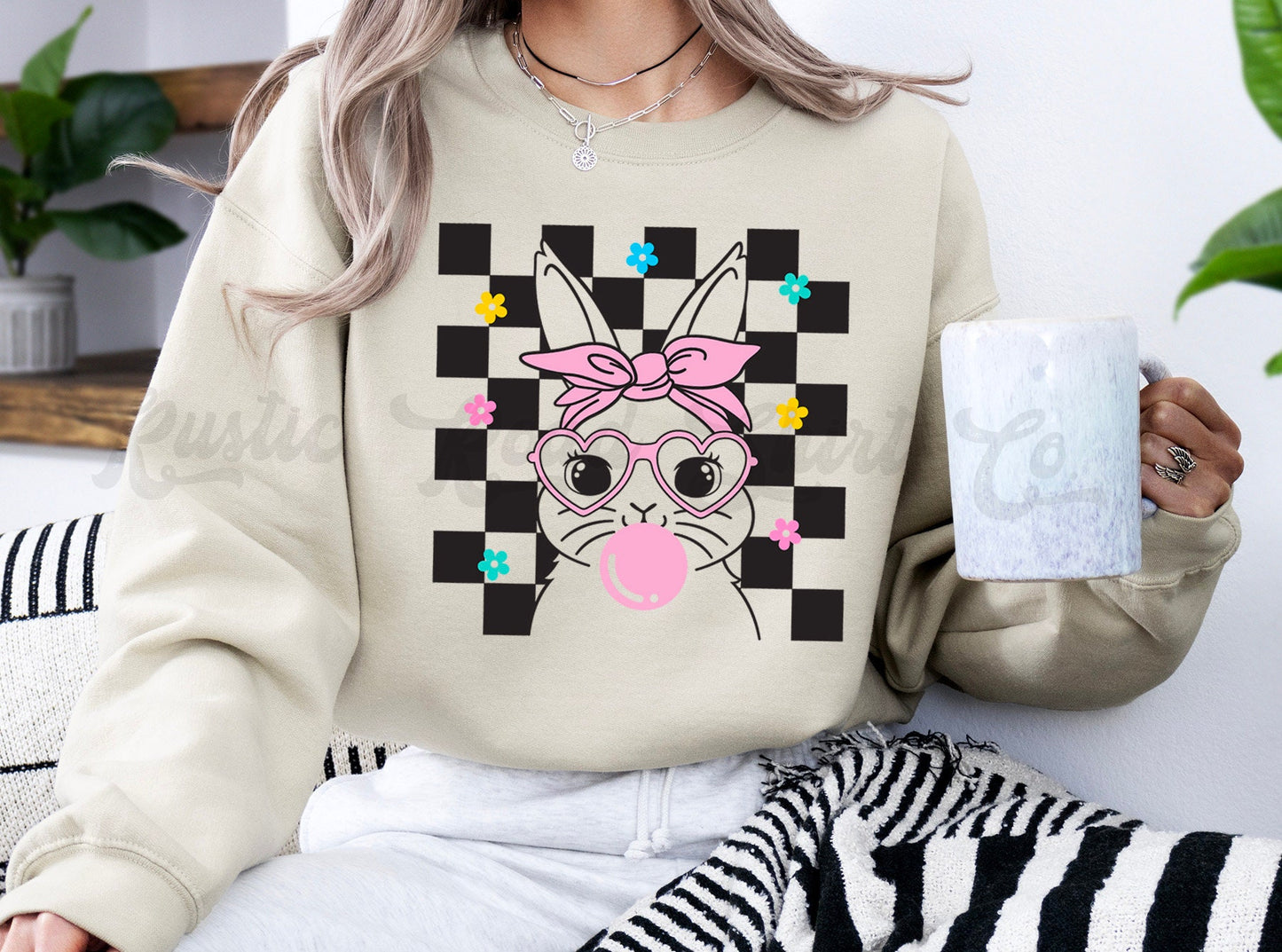 Easter Sweatshirt Women, Easter Crewneck, Bunny Sweatshirt, Jesus Sweatshirt, Teacher Easter Shirt 146