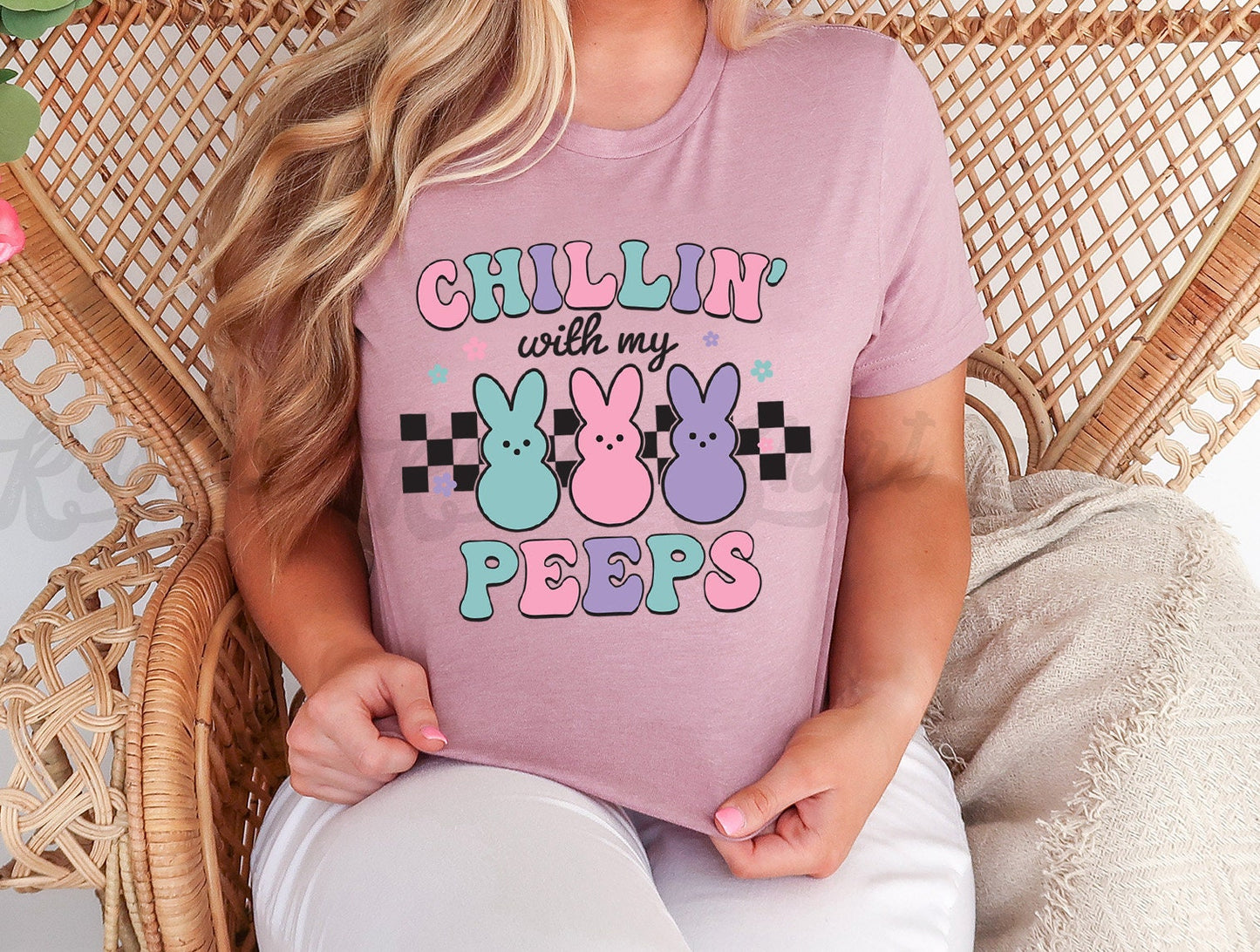 Chillin With My Peeps Shirt, Peeps Easter Shirt, Women's Easter Shirt, Girls Easter T shirt, Easter Basket Gift 4