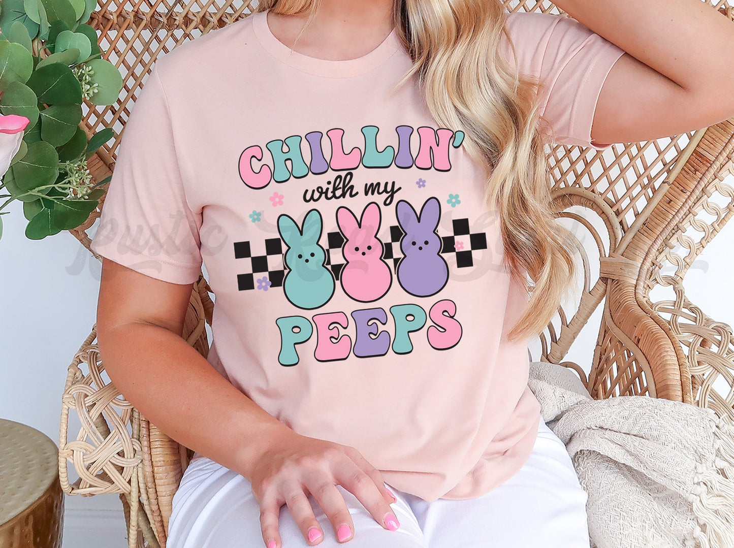 Chillin With My Peeps Shirt, Peeps Easter Shirt, Women's Easter Shirt, Girls Easter T shirt, Easter Basket Gift 4