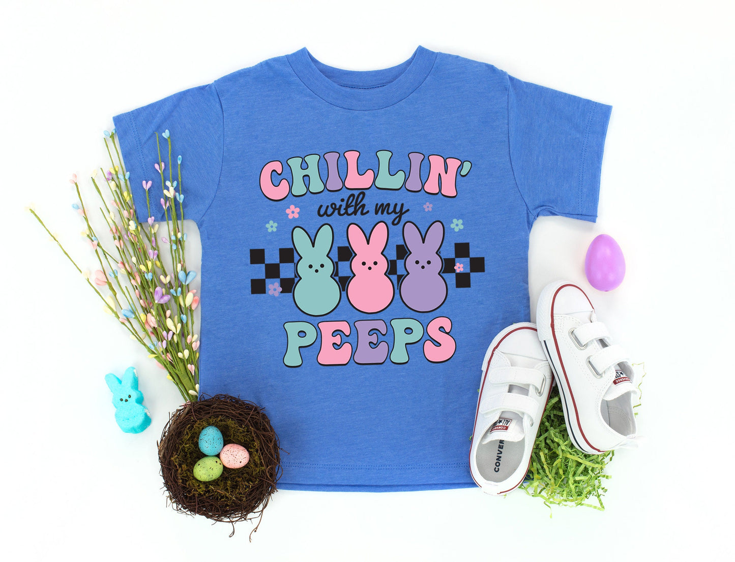 Chillin with my Peeps Shirt, Toddler Easter Shirt, Girls Easter Shirt, Boys Easter Shirt, Easter Basket Gift 141