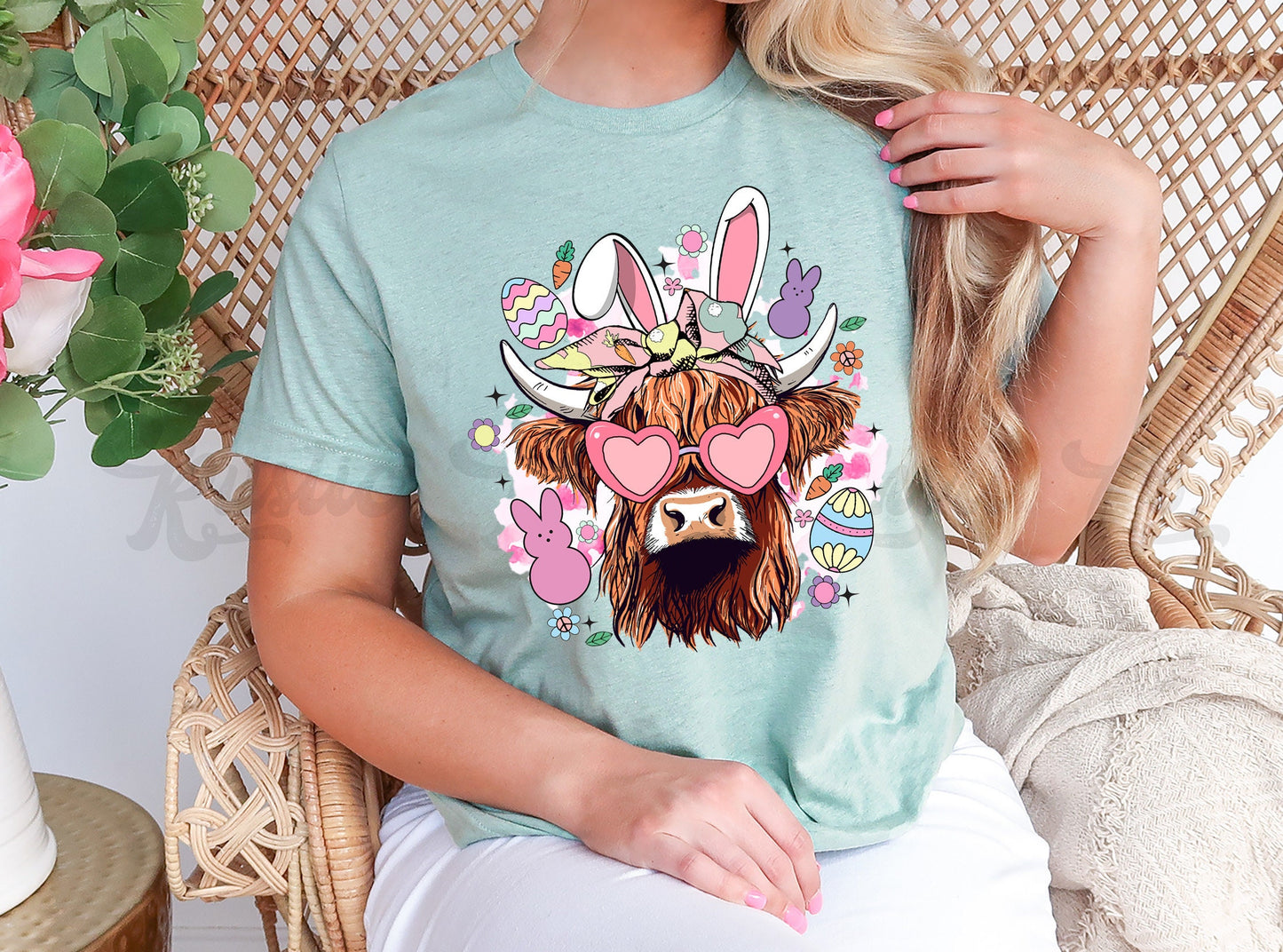 Cow Easter Shirt, Women's Easter Shirt, Girls Easter T shirt, Easter Basket Gift 9