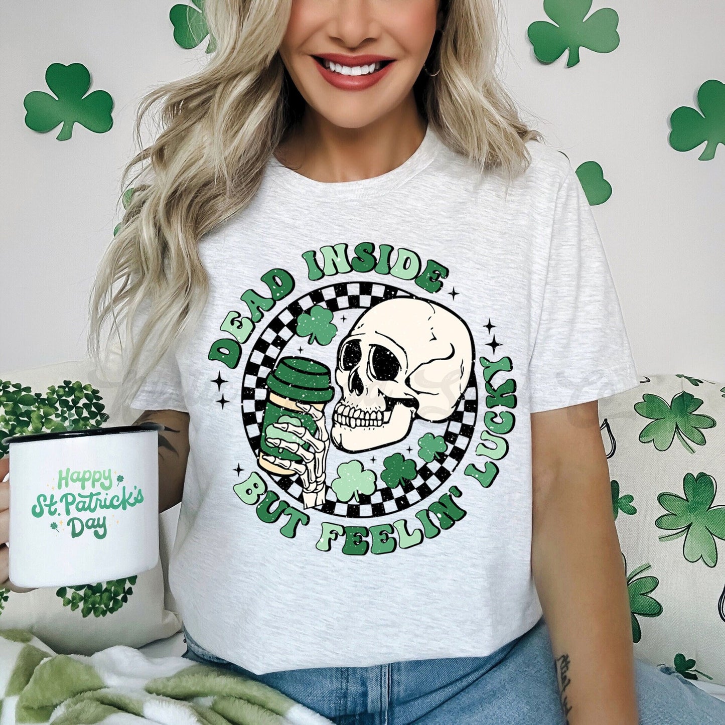 St Patricks Day Shirt, Funny St Patricks Day Shirt, St Patricks Day Long Sleeve Shirt, Dead Inside But Feeling Lucky Shirt,