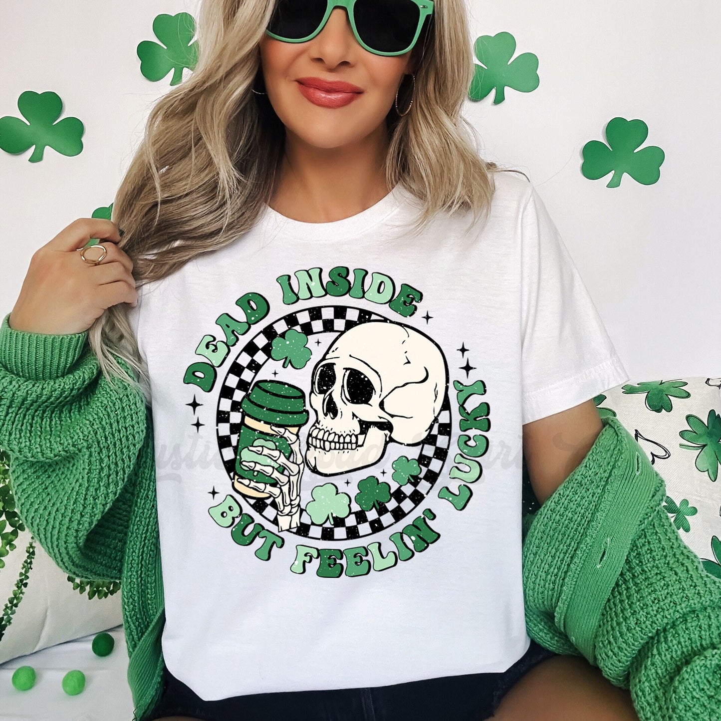 St Patricks Day Shirt, Funny St Patricks Day Shirt, St Patricks Day Long Sleeve Shirt, Dead Inside But Feeling Lucky Shirt,
