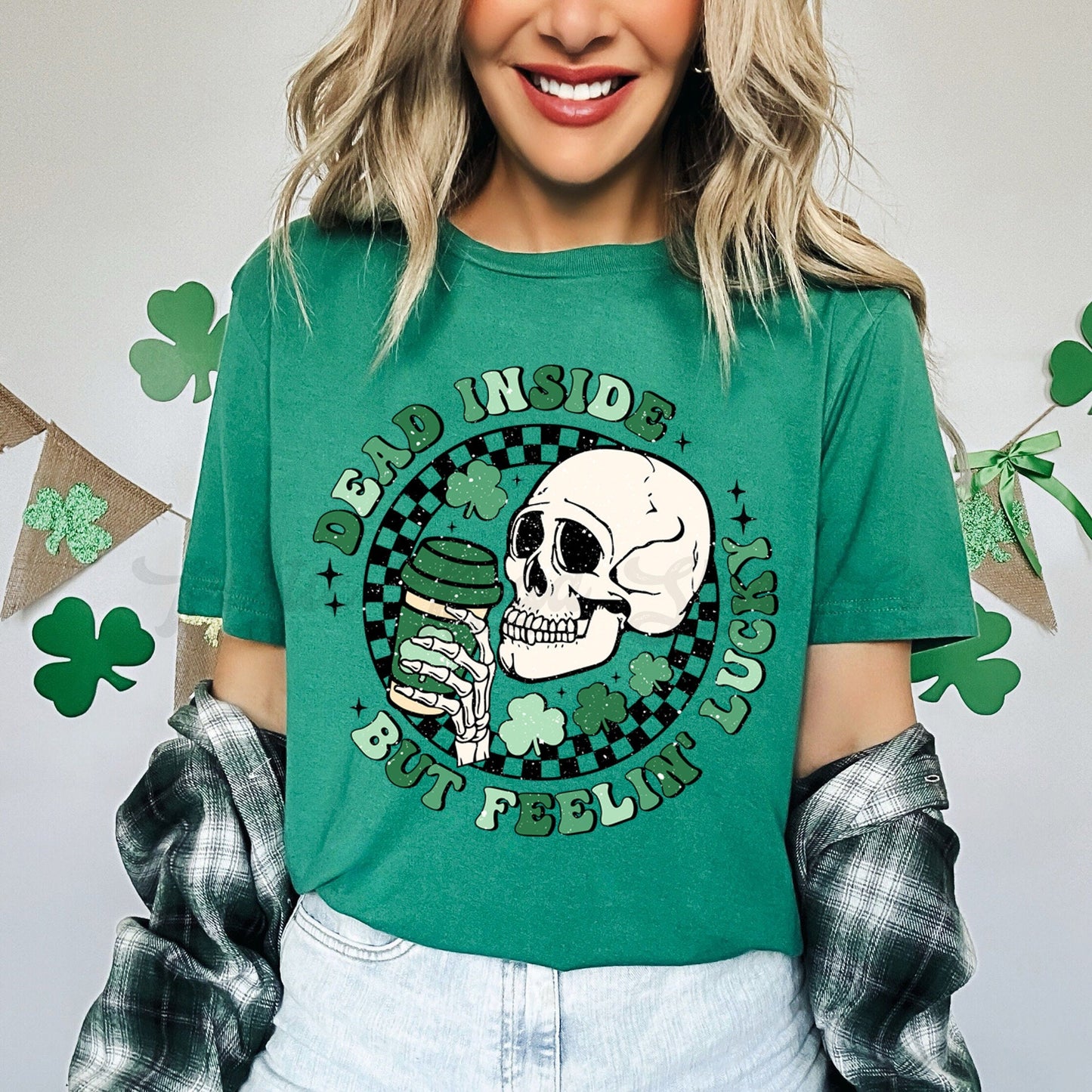 St Patricks Day Shirt, Funny St Patricks Day Shirt, St Patricks Day Long Sleeve Shirt, Dead Inside But Feeling Lucky Shirt,