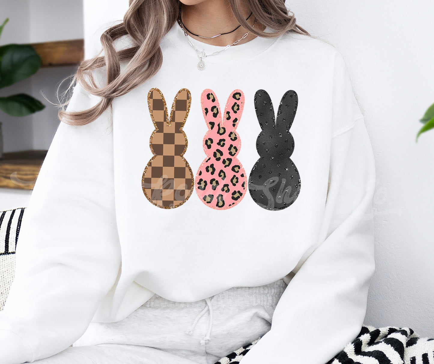 Easter Sweatshirt Women, Easter Crewneck, Bunny Sweatshirt, Jesus Sweatshirt, Teacher Easter Shirt 153
