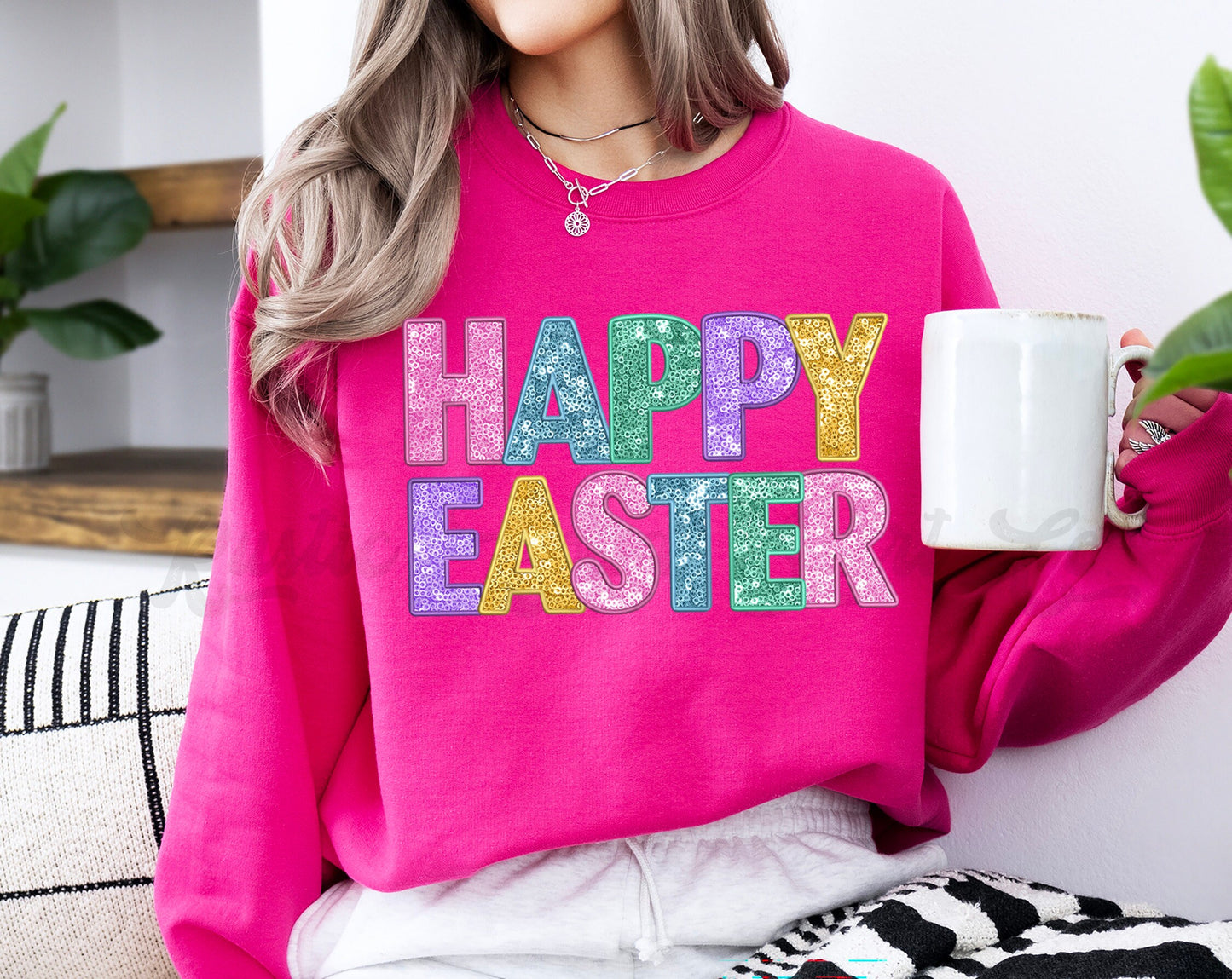 Easter Sweatshirt Women, Easter Crewneck, Bunny Sweatshirt, Jesus Sweatshirt, Teacher Easter Shirt 149