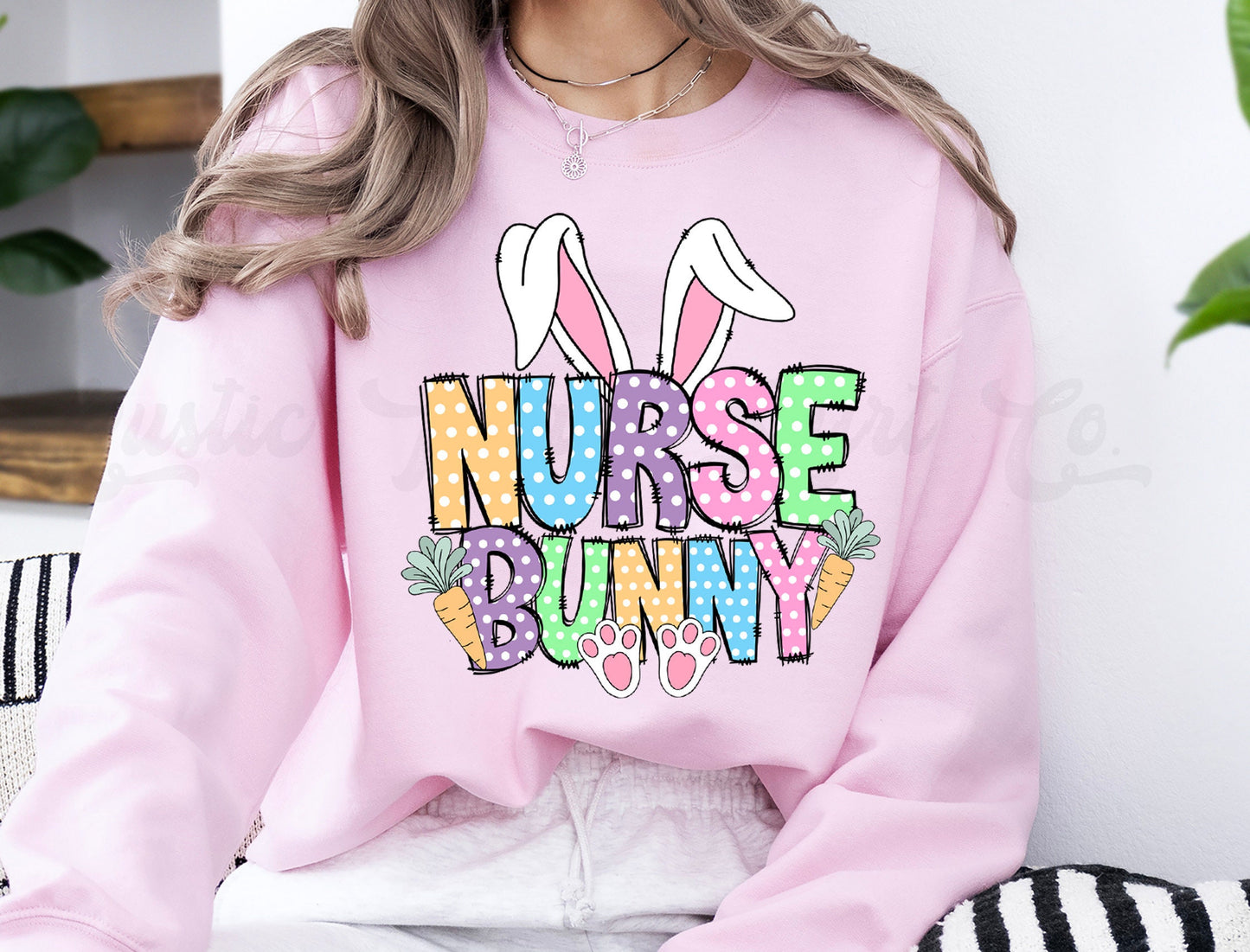 Nurse Easter Shirt, Easter Sweatshirt Women, Easter Crewneck, Bunny Sweatshirt, Jesus Sweatshirt 207