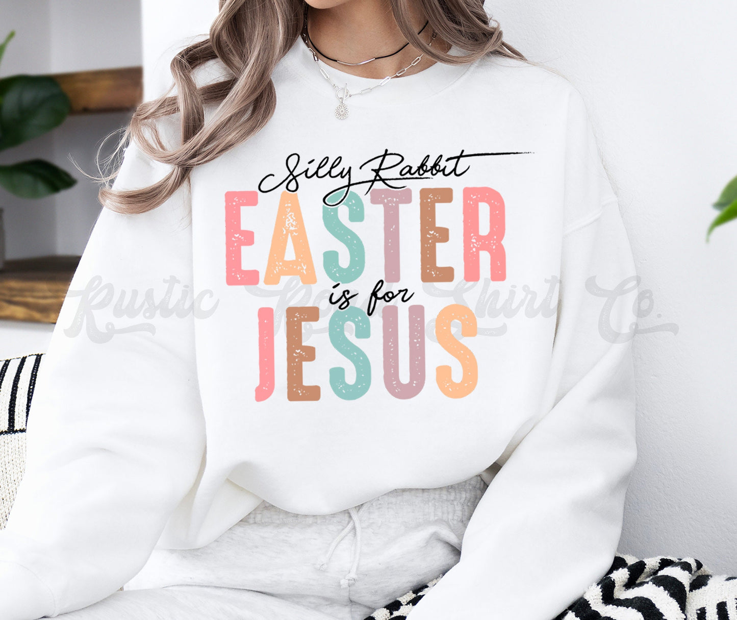 Easter Jesus Sweatshirt, Easter Sweatshirt Women, Easter Mug Shirt, Easter Crewneck, Bunny Sweatshirt, Teacher Easter Shirt 143