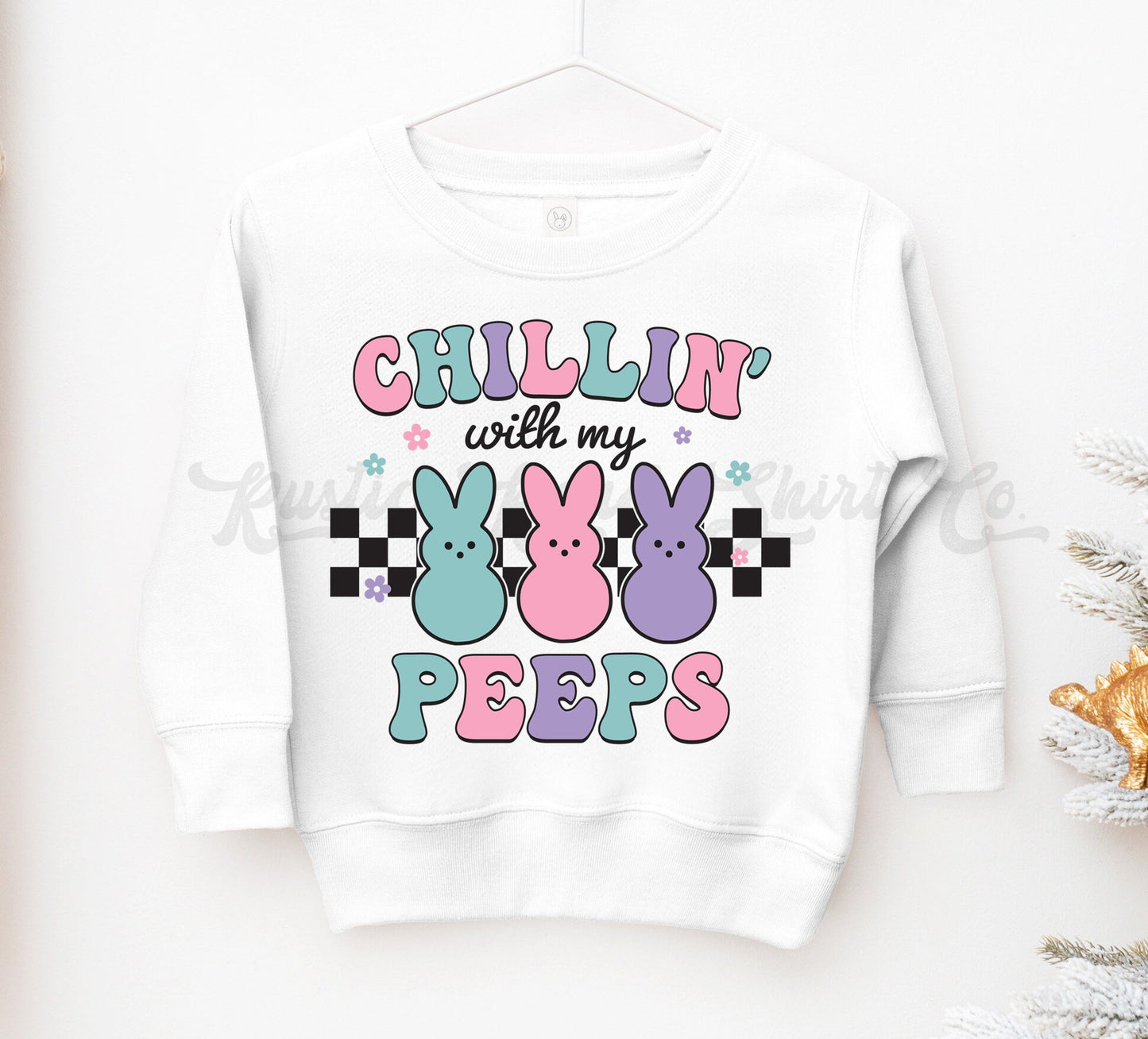 Chillin With My Peeps Sweatshirt, Girls Easter Sweatshirt, Bunny Sweatshirt, Toddler Easter Outfit, Girls Easter Shirt, Easter Basket Gift 5