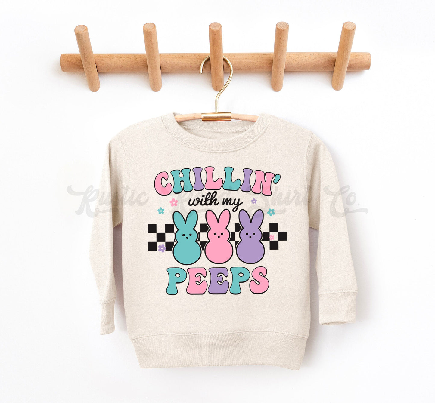 Chillin With My Peeps Sweatshirt, Girls Easter Sweatshirt, Bunny Sweatshirt, Toddler Easter Outfit, Girls Easter Shirt, Easter Basket Gift 5