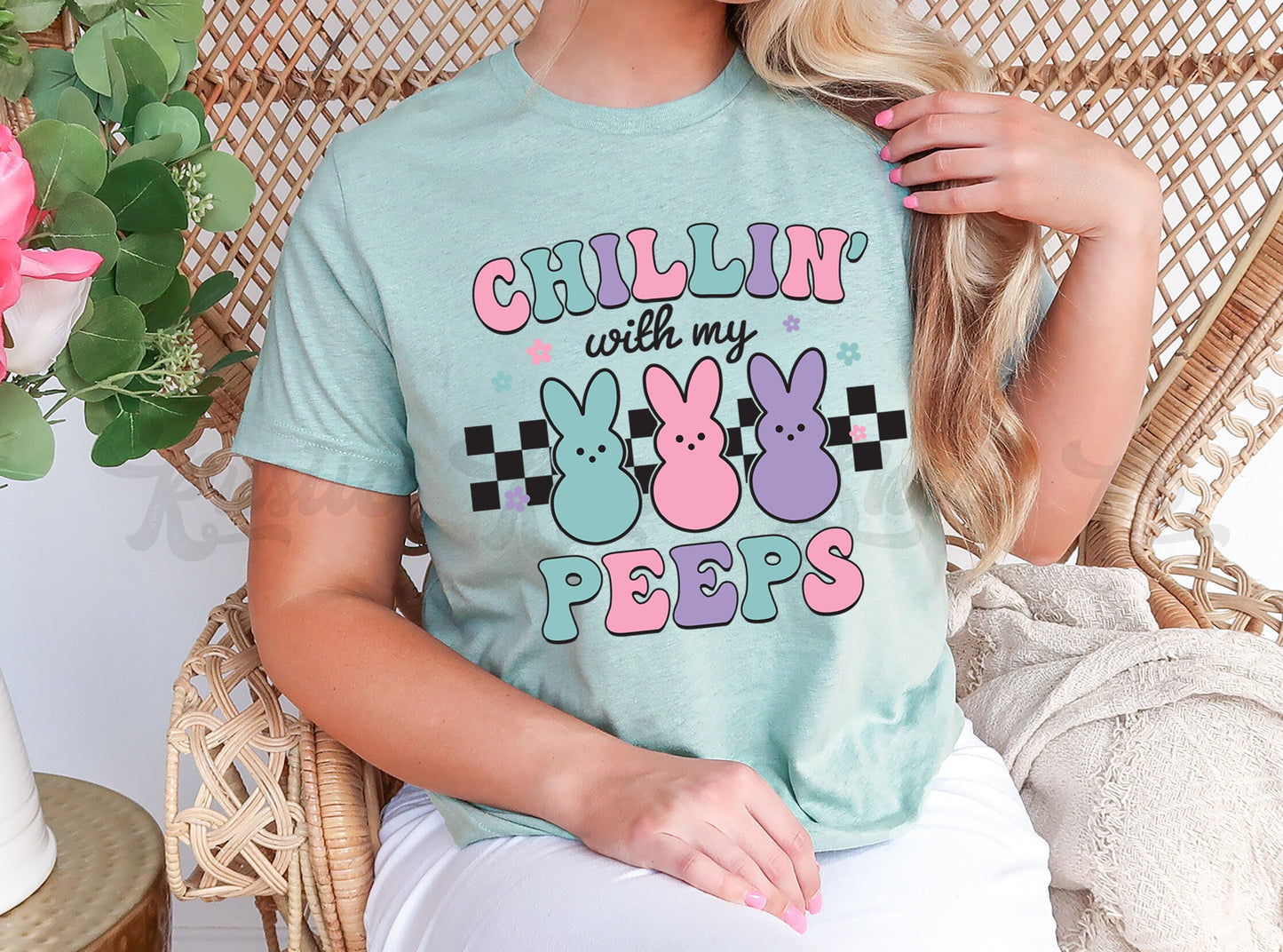 Chillin With My Peeps Shirt, Peeps Easter Shirt, Women's Easter Shirt, Girls Easter T shirt, Easter Basket Gift 4