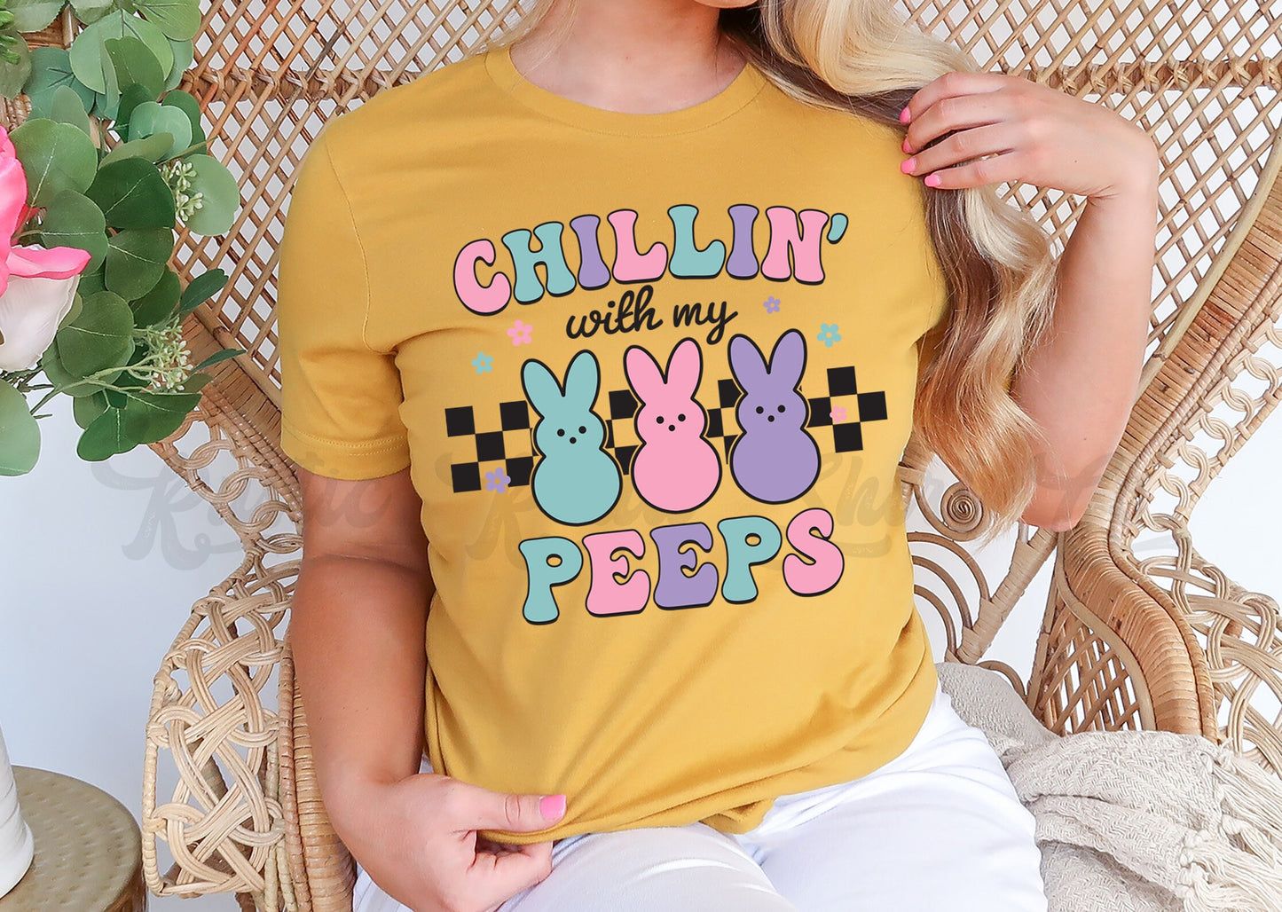 Chillin With My Peeps Shirt, Peeps Easter Shirt, Women's Easter Shirt, Girls Easter T shirt, Easter Basket Gift 4