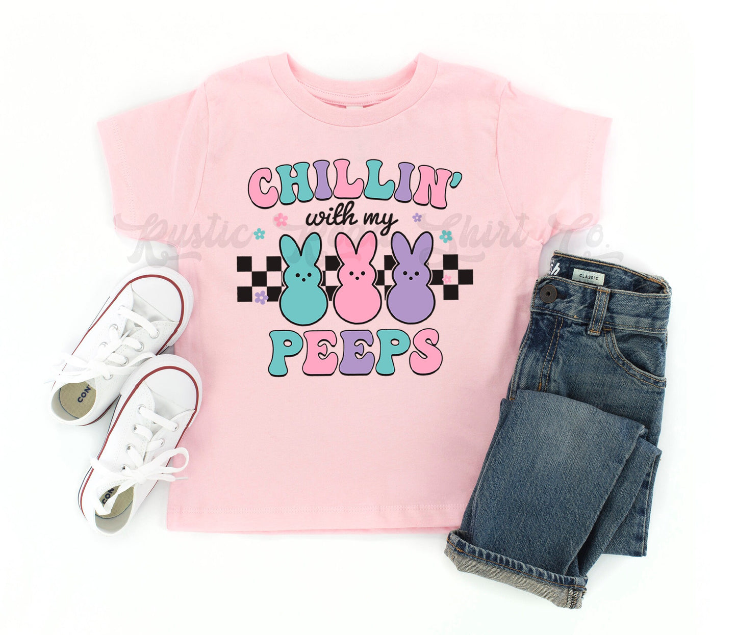 Chillin with my Peeps Shirt, Toddler Easter Shirt, Girls Easter Shirt, Boys Easter Shirt, Easter Basket Gift 141