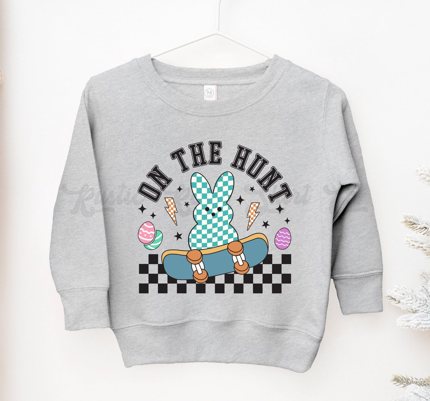 Boys Easter Sweatshirt, Bunny Sweatshirt, Toddler Easter Outfit, Boy Easter Shirt, Easter Basket Gift 126