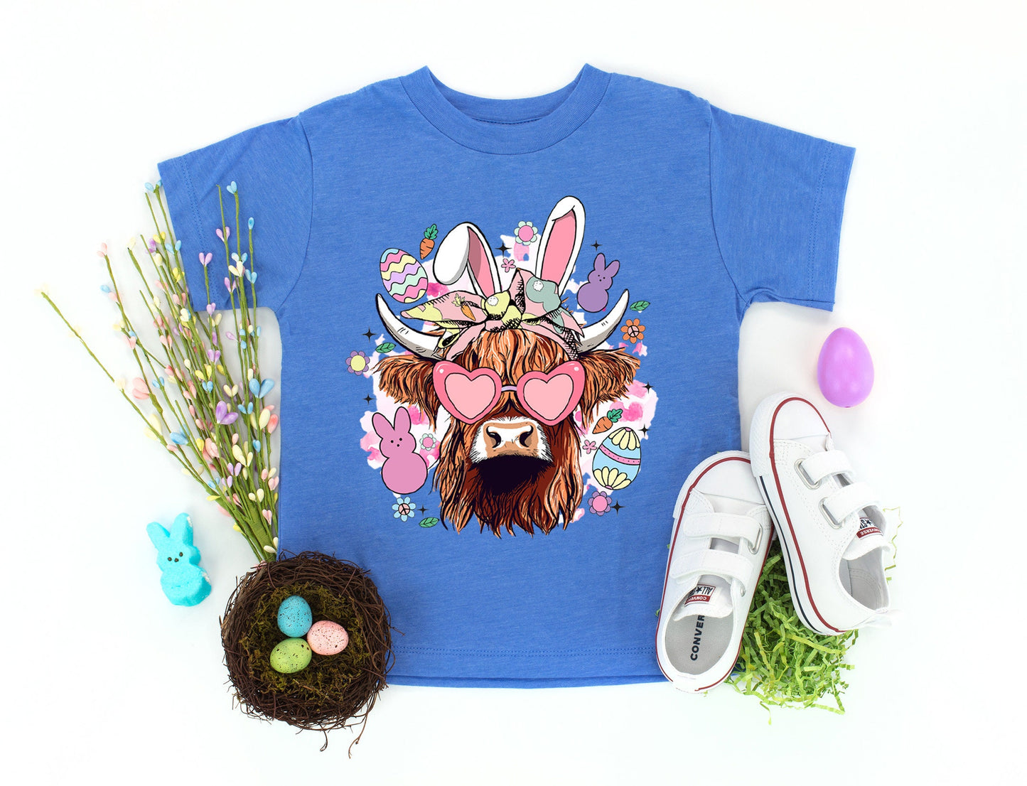 Girls Easter Shirt, Cow Easter T Shirt, Toddler Easter Shirt, Kids Easter Shirt, Easter Basket Gift, 224