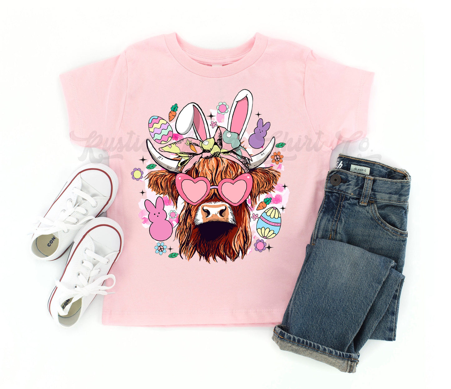 Girls Easter Shirt, Cow Easter T Shirt, Toddler Easter Shirt, Kids Easter Shirt, Easter Basket Gift, 224