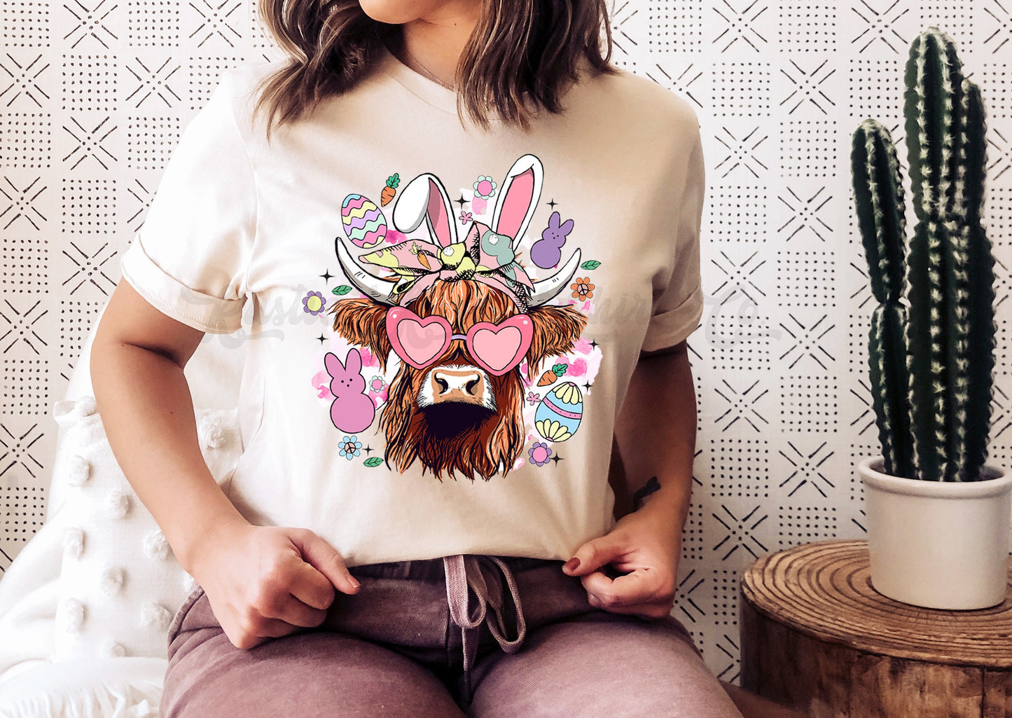 Cow Easter Shirt, Women's Easter Shirt, Girls Easter T shirt, Easter Basket Gift 9