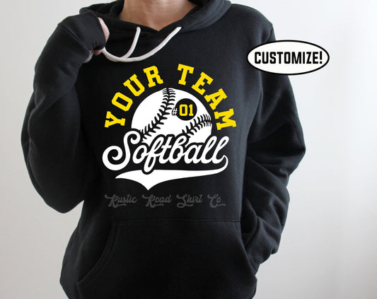 Softball Sweatshirt, Personalized Softball Sweatshirt, Softball Mom Sweatshirt, Softball Team Hoodie