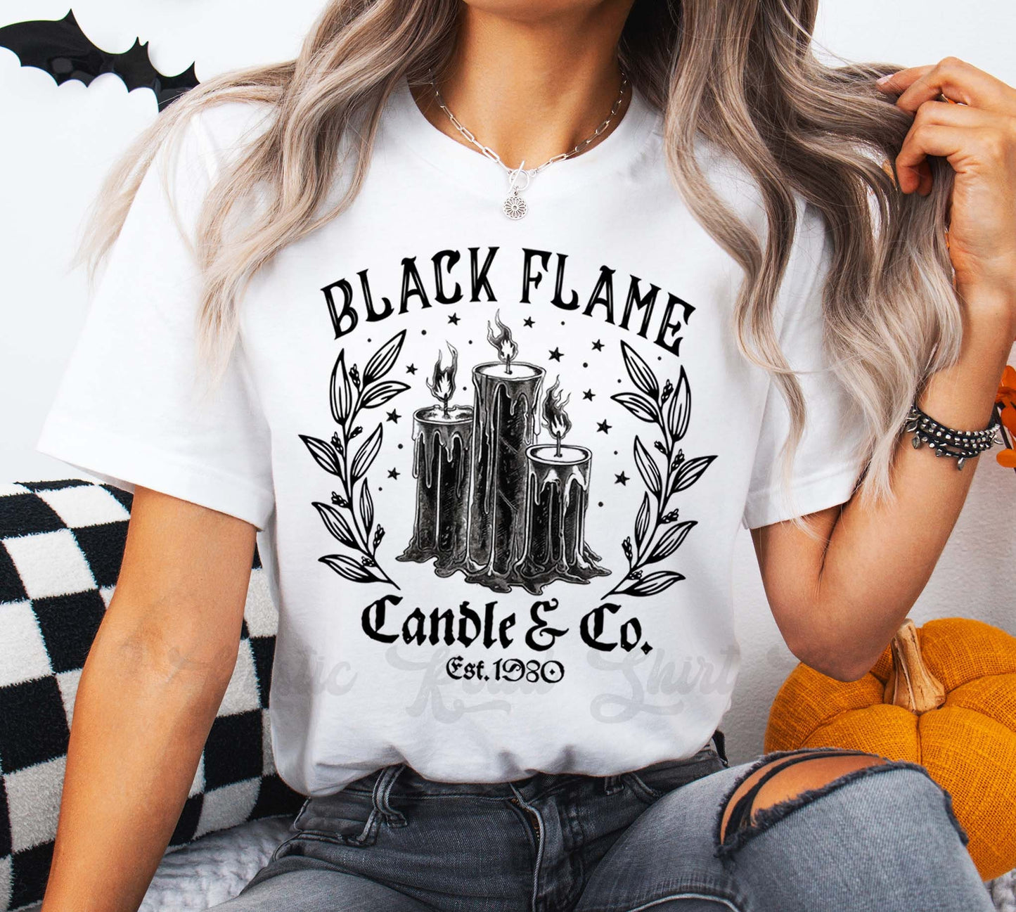 Black Flame Shirt, Women's Halloween Shirt, Haunted Halloween T-shirt, Toddler Halloween,