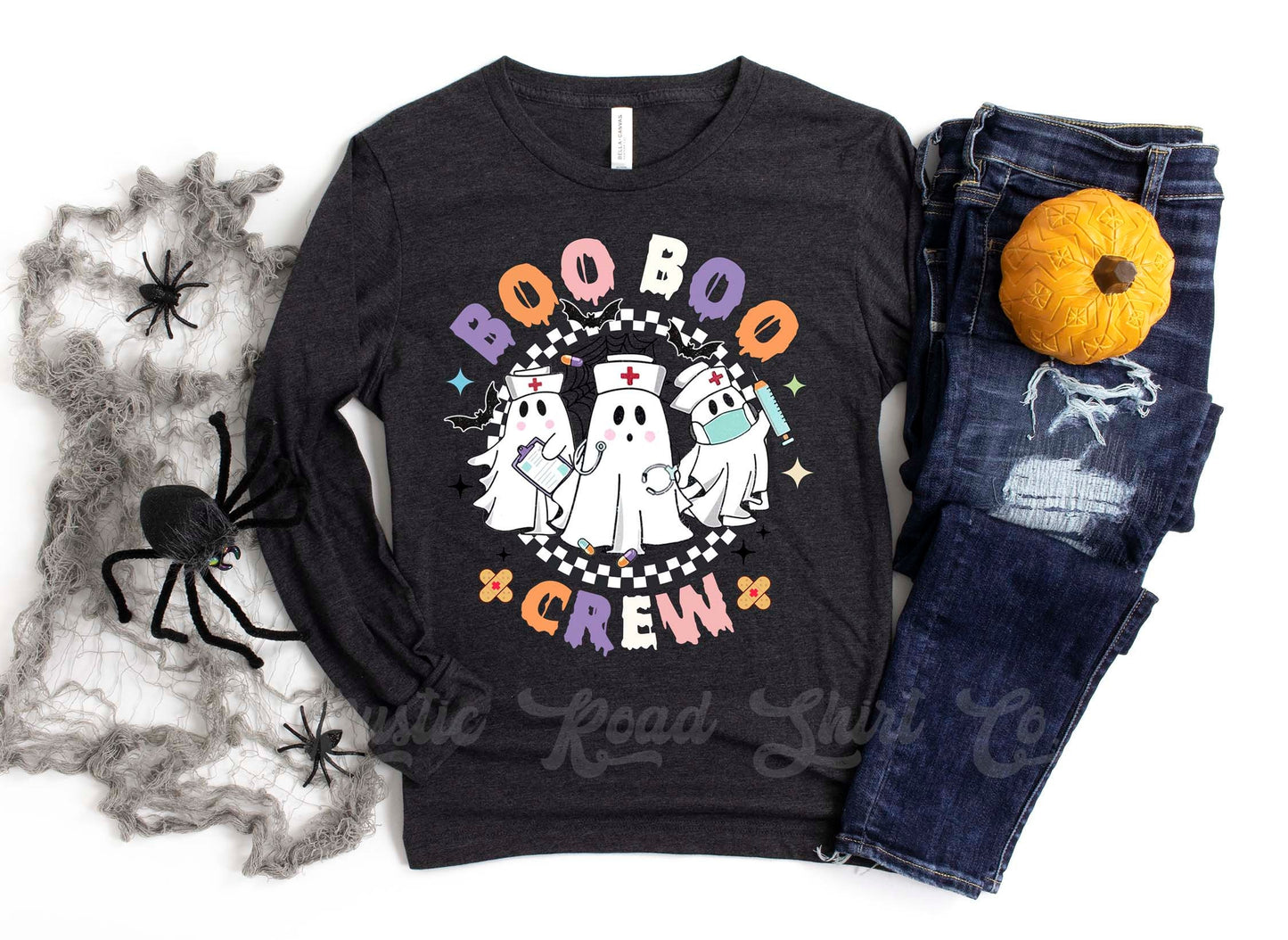 Nurse Halloween Shirt, Boo Boo Crew T-Shirt, Halloween Long Sleeve Shirt, Toddler Halloween Shirt, Girls Halloween Shirt,