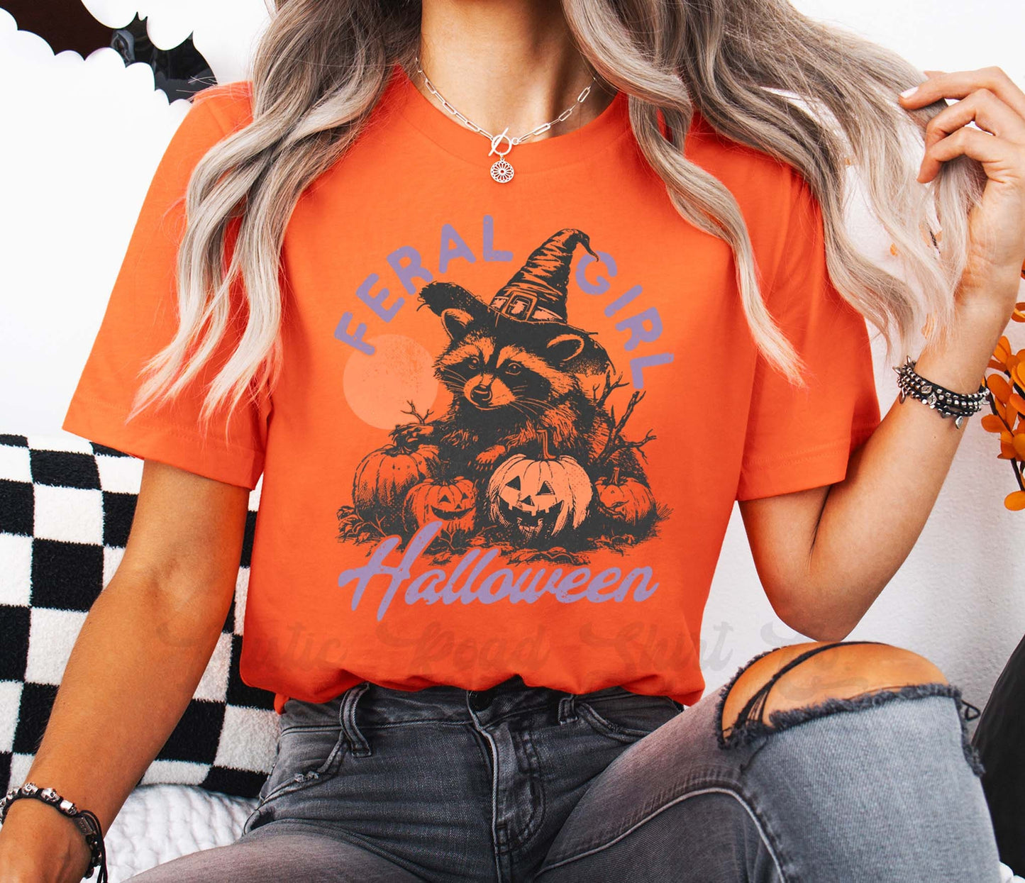 Girly Halloween Shirt, Racoon Halloween, Women's Halloween Shirt, Pumpkin Halloween T-shirt, Toddler Halloween,