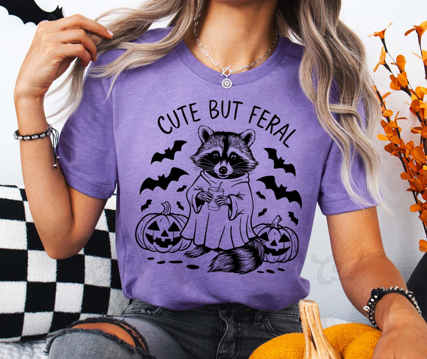 Racoon Halloween Shirt, Women's Halloween Shirt, Pumpkin Halloween T-shirt, Toddler Halloween,