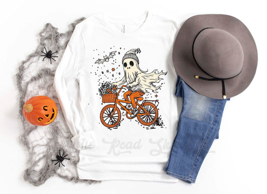 Ghost Halloween Shirt, Halloween Long Sleeve Shirt, Toddler Halloween Shirt, Girls Halloween Shirt,