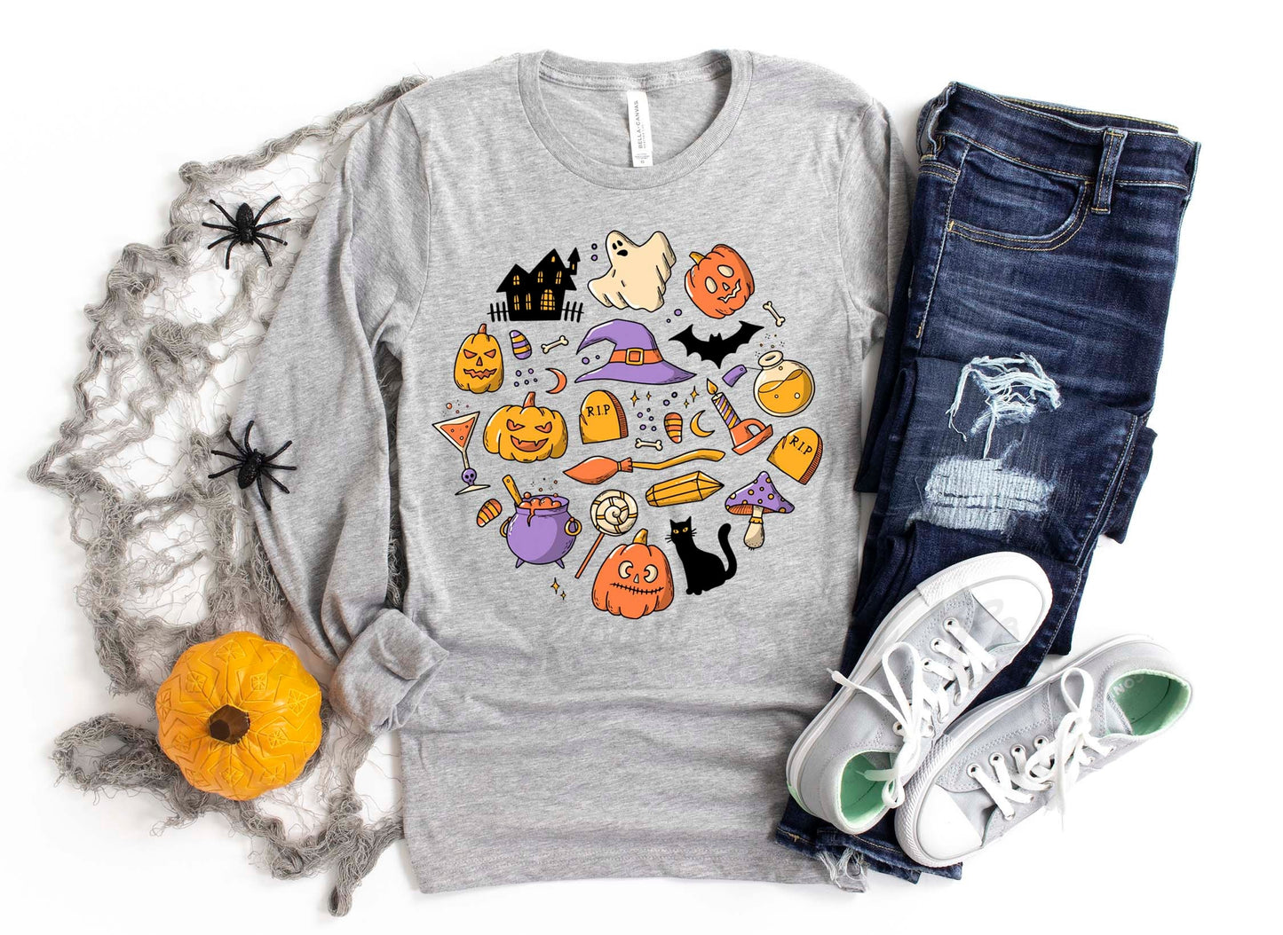 Vintage Halloween Shirt, Halloween Long Sleeve Shirt, Toddler Halloween Shirt, Girls Halloween Shirt,