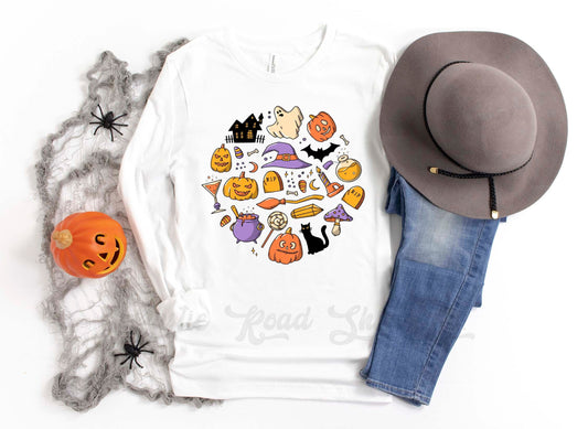 Vintage Halloween Shirt, Halloween Long Sleeve Shirt, Toddler Halloween Shirt, Girls Halloween Shirt,