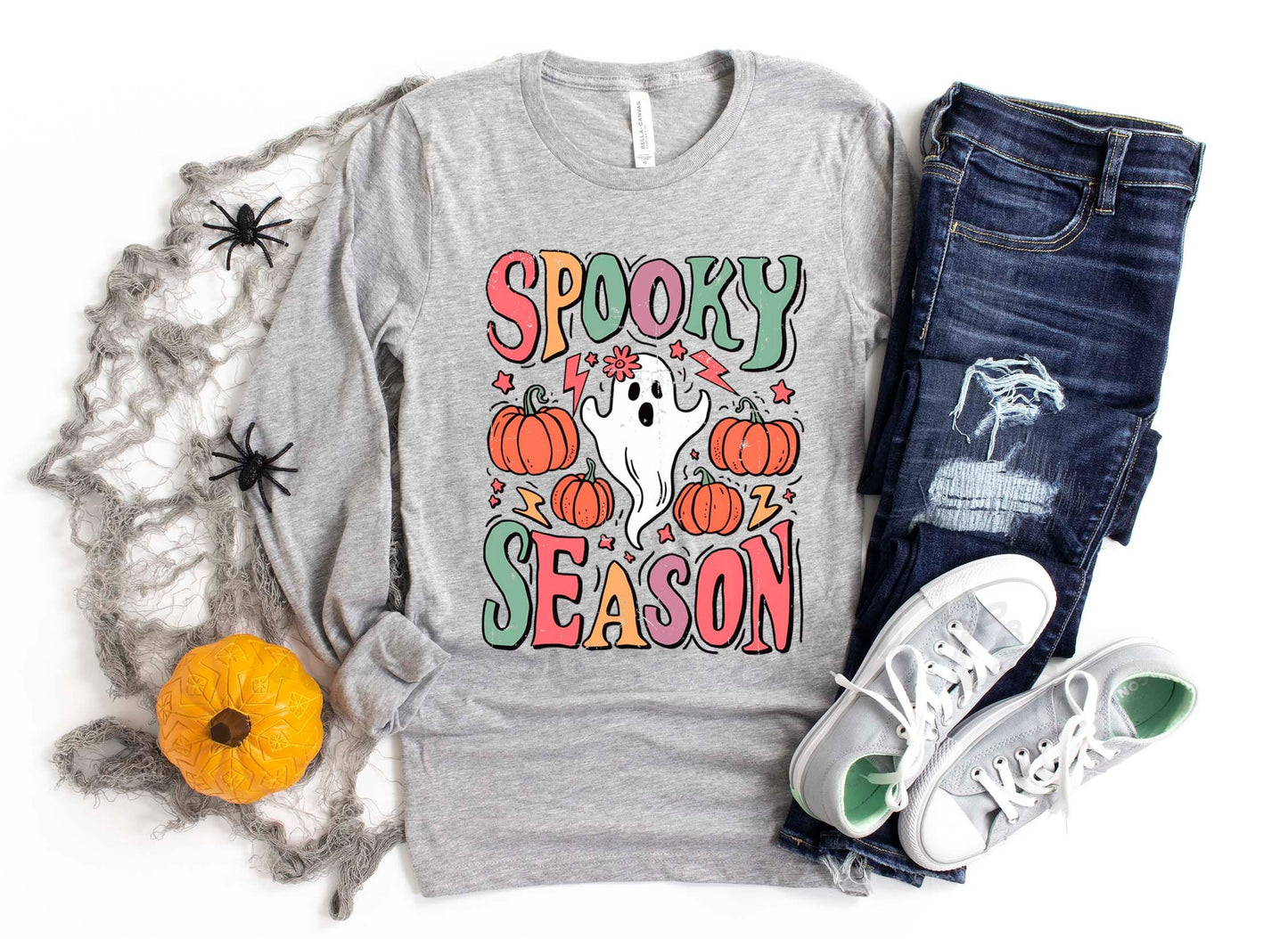 Spooky Season Shirt, Ghost Halloween Shirt, Halloween Long Sleeve Shirt, Toddler Halloween Shirt, Girls Halloween Shirt,