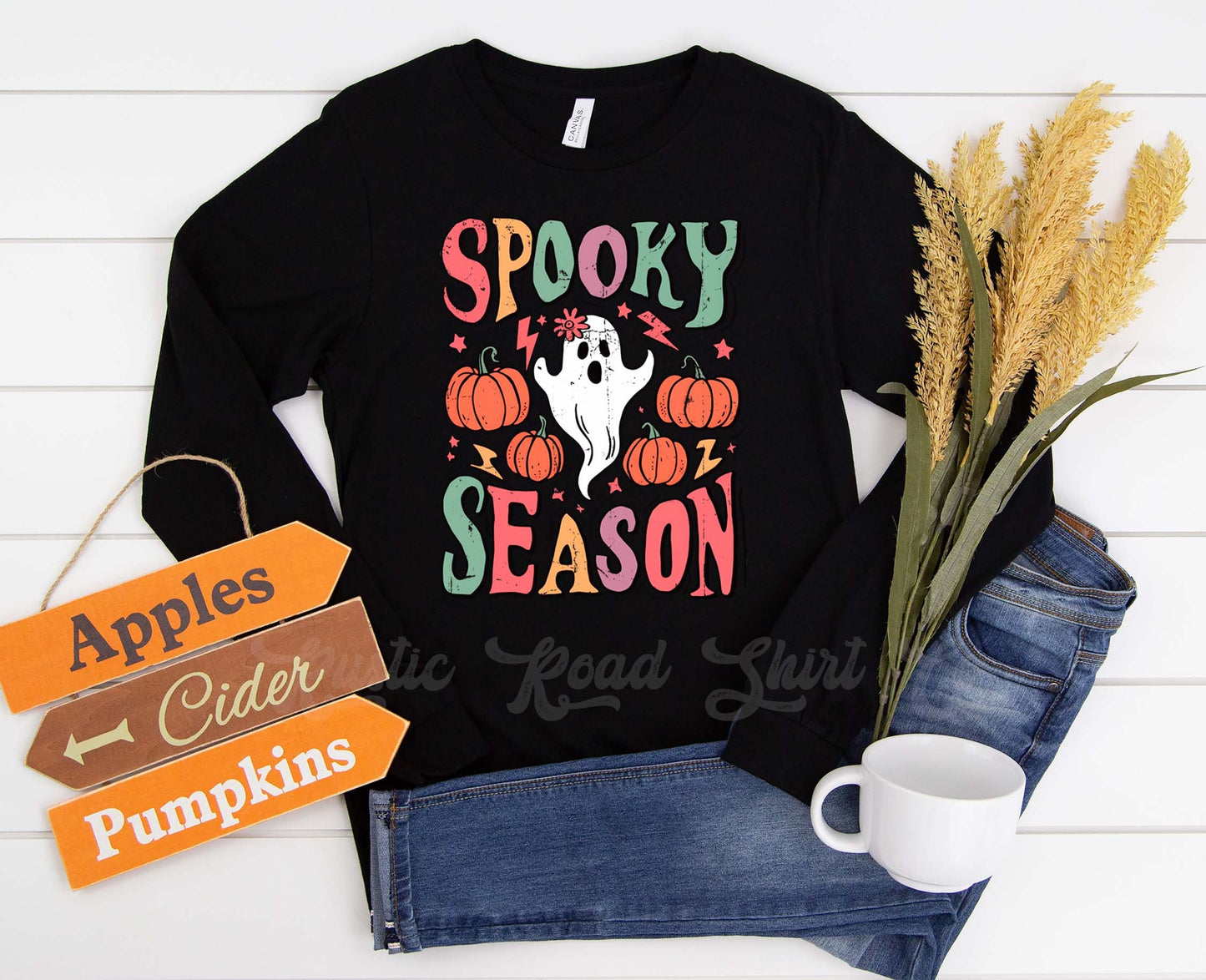 Spooky Season Shirt, Ghost Halloween Shirt, Halloween Long Sleeve Shirt, Toddler Halloween Shirt, Girls Halloween Shirt,