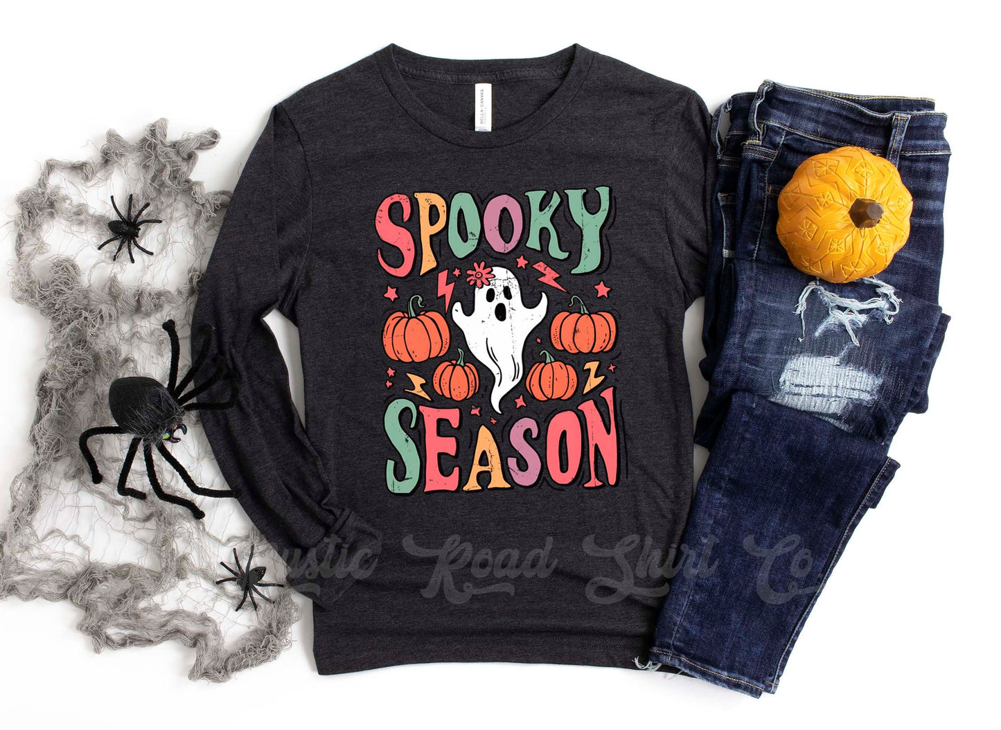 Spooky Season Shirt, Ghost Halloween Shirt, Halloween Long Sleeve Shirt, Toddler Halloween Shirt, Girls Halloween Shirt,