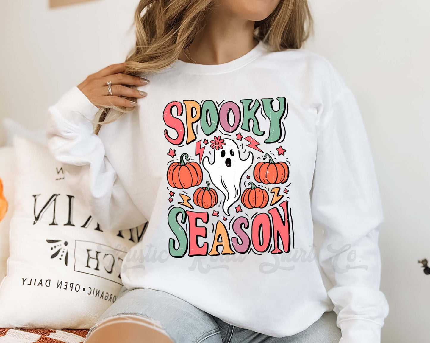 Spooky Season Sweatshirt, Ghost Sweatshirt, Toddler Halloween Sweatshirt, Girls Halloween Sweatshirt