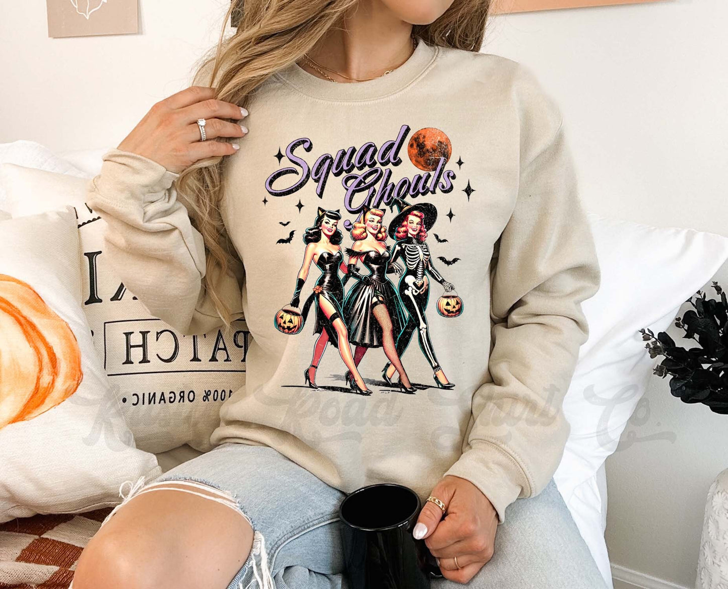 Vintage Halloween Sweatshirt, Retro Sweatshirt, Toddler Halloween Sweatshirt, Girls Halloween Sweatshirt