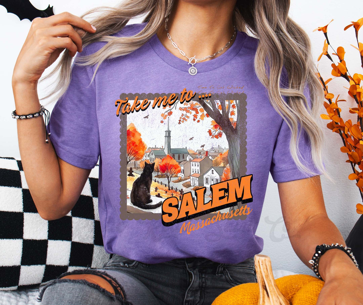Salem Shirt, Vintage Halloween Shirt, Cat Halloween Shirt, Teacher Halloween Shirt