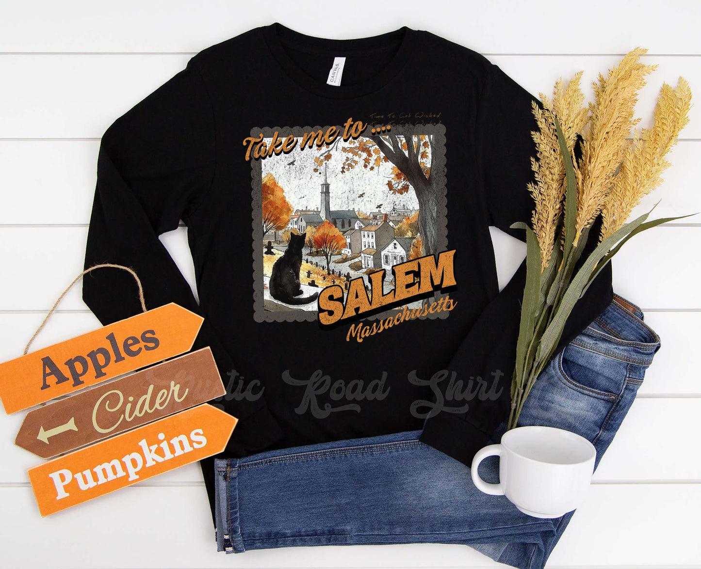 Salem Shirt, Cat Halloween Shirt, Halloween Long Sleeve Shirt, Toddler Halloween Shirt, Girls Halloween Shirt,