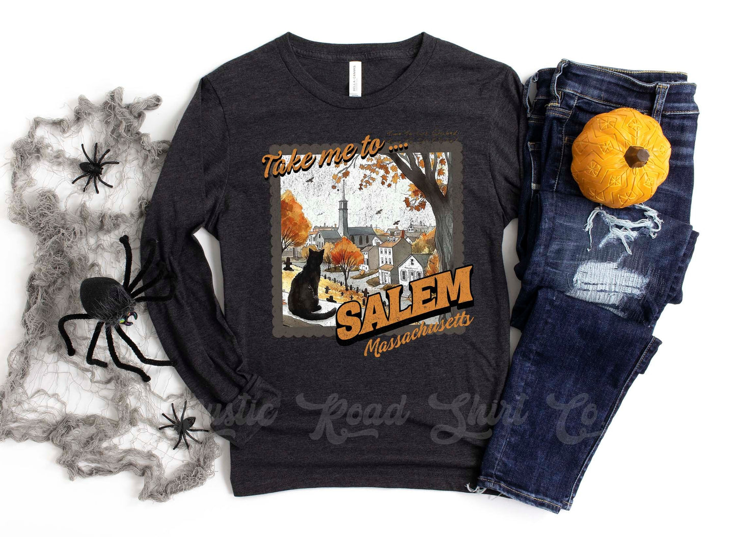 Salem Shirt, Cat Halloween Shirt, Halloween Long Sleeve Shirt, Toddler Halloween Shirt, Girls Halloween Shirt,
