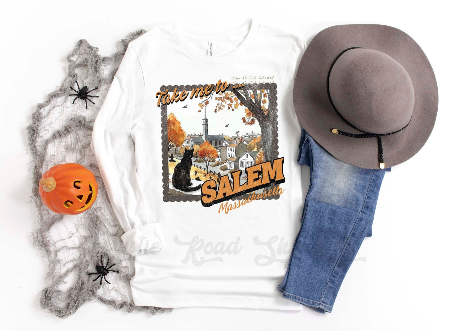 Salem Shirt, Cat Halloween Shirt, Halloween Long Sleeve Shirt, Toddler Halloween Shirt, Girls Halloween Shirt,
