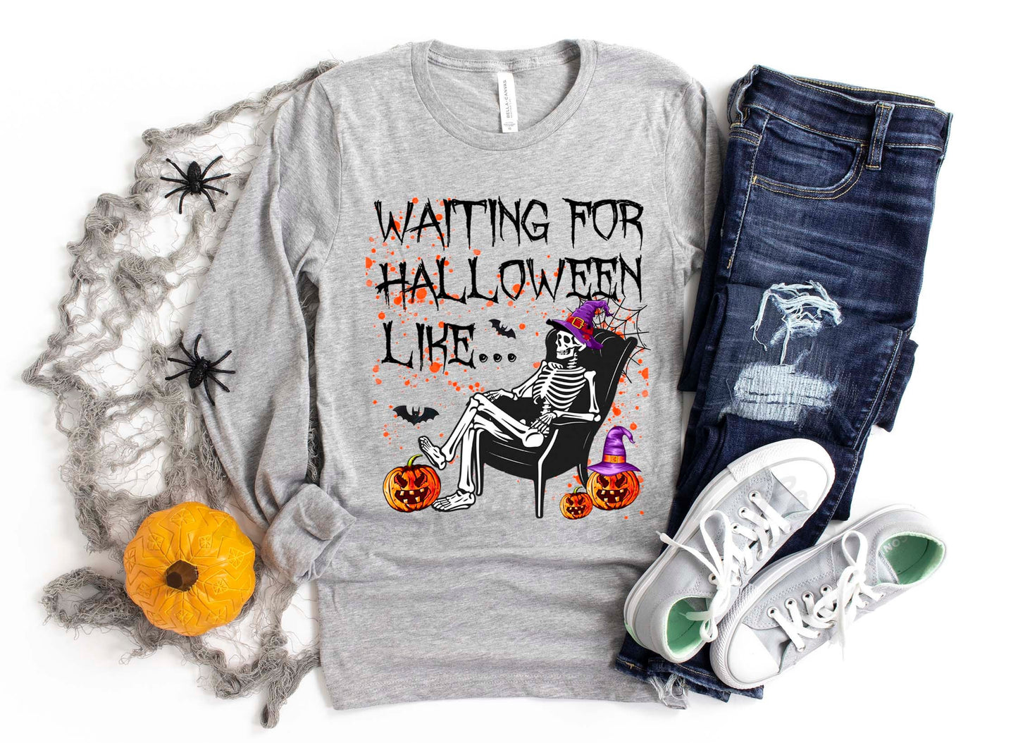 Skeleton Halloween, Pumpkin Halloween Shirt, Halloween Long Sleeve Shirt, Toddler Halloween Shirt, Girls Halloween Shirt,