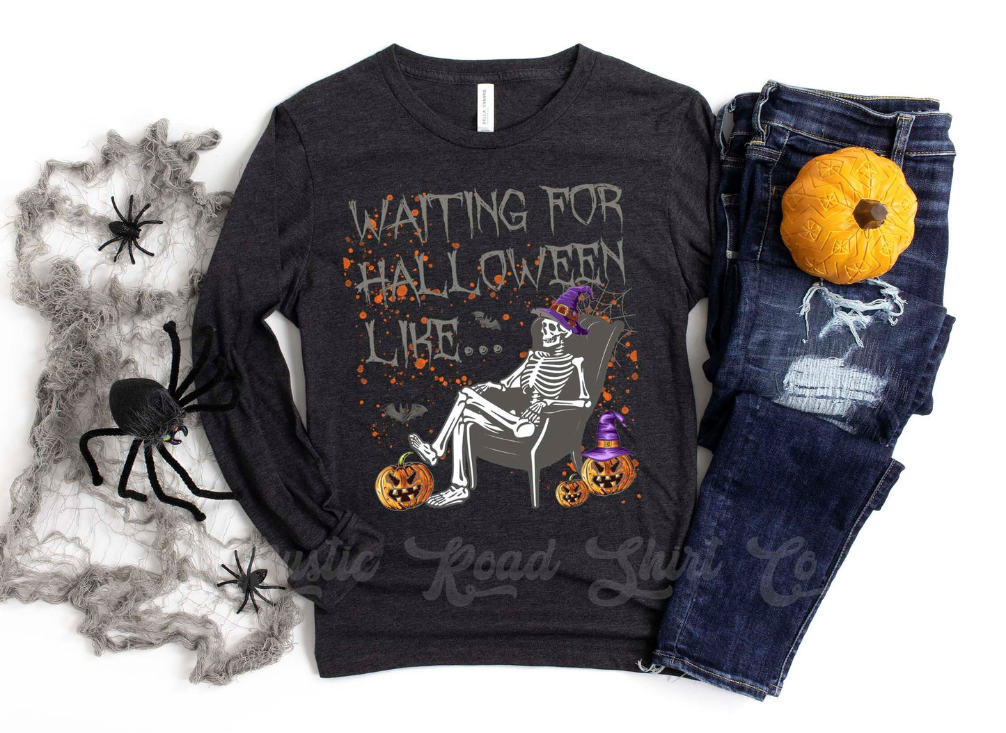 Skeleton Halloween, Pumpkin Halloween Shirt, Halloween Long Sleeve Shirt, Toddler Halloween Shirt, Girls Halloween Shirt,