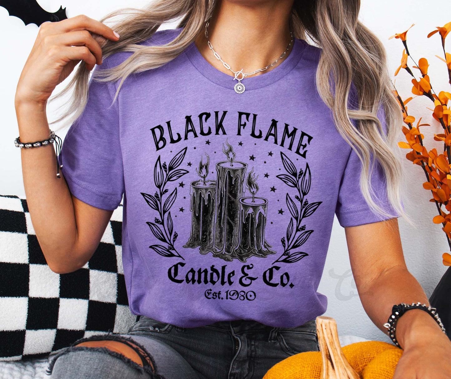 Black Flame Shirt, Women's Halloween Shirt, Haunted Halloween T-shirt, Toddler Halloween,