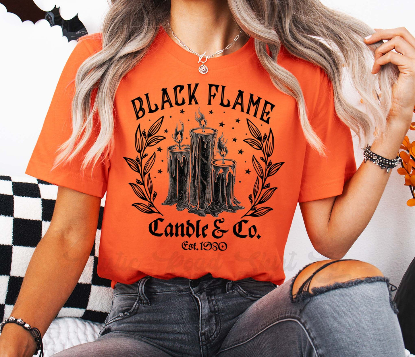 Black Flame Shirt, Women's Halloween Shirt, Haunted Halloween T-shirt, Toddler Halloween,
