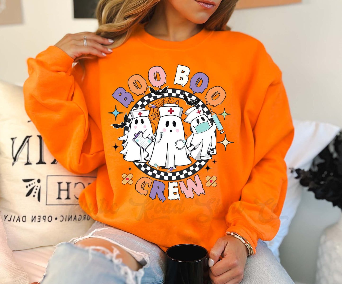 Nurse Halloween Sweatshirt, Boo Boo Crew Sweatshirt, Ghost Sweatshirt, Funny Halloween Sweatshirt