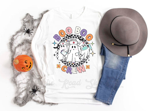 Nurse Halloween Shirt, Boo Boo Crew T-Shirt, Halloween Long Sleeve Shirt, Toddler Halloween Shirt, Girls Halloween Shirt,