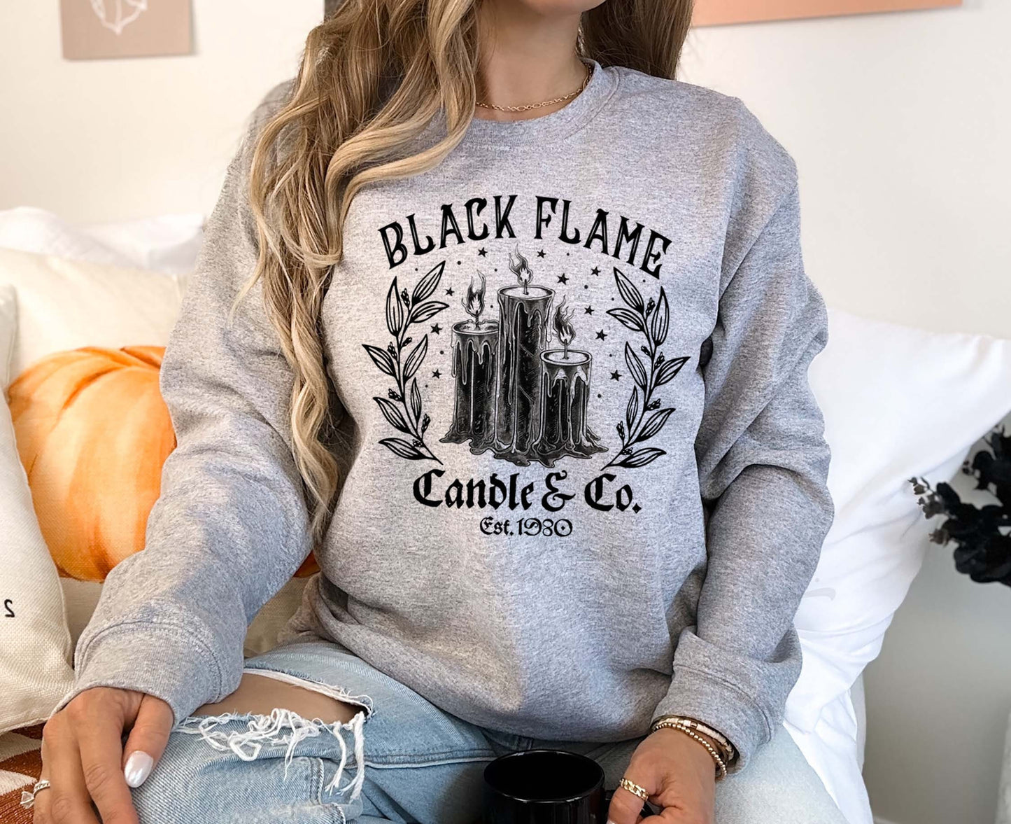 Halloween Sweatshirt, Black Flame Witch Sweatshirt, Toddler Halloween, Funny Halloween Sweatshirt
