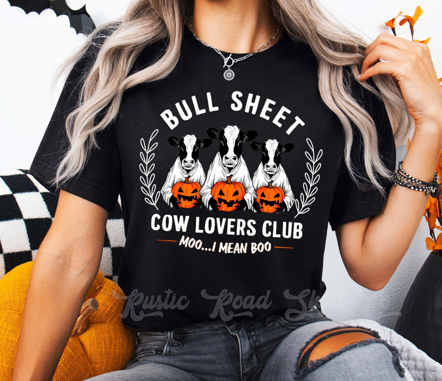 Cow Halloween Shirt, Farm Girl Shirt, Women's Halloween Shirt, Cow Ghost T-shirt, Toddler Halloween,