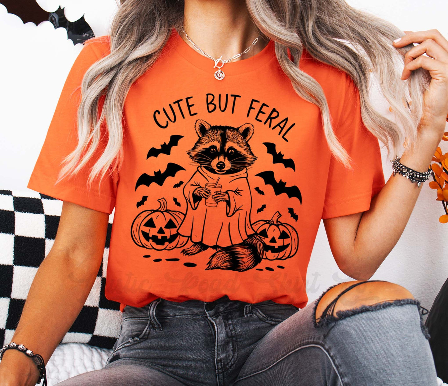 Racoon Halloween Shirt, Women's Halloween Shirt, Pumpkin Halloween T-shirt, Toddler Halloween,