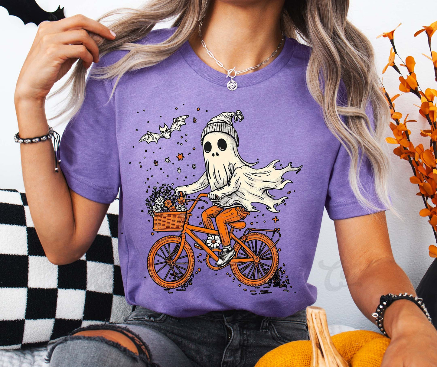 Ghost Halloween Shirt, Women's Halloween Shirt, Funny Halloween T-shirt, Groovy Halloween Shirt