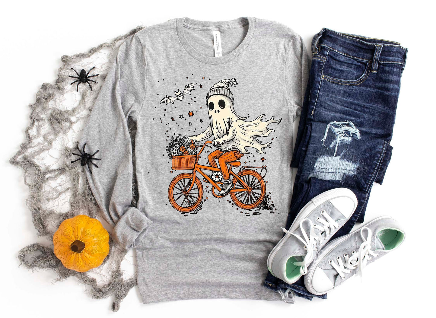 Ghost Halloween Shirt, Halloween Long Sleeve Shirt, Toddler Halloween Shirt, Girls Halloween Shirt,